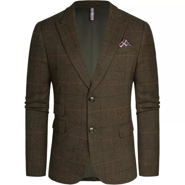 PJ PAUL JONES Men's Vintage Herringbone Tweed Blazers British Wool Blend Sport Coat Jacket