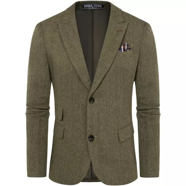 PJ PAUL JONES Men's Vintage Herringbone Tweed Blazers British Wool Blend Sport Coat Jacket