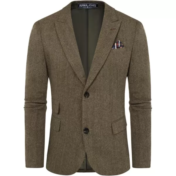 PJ PAUL JONES Men's Vintage Herringbone Tweed Blazers British Wool Blend Sport Coat Jacket