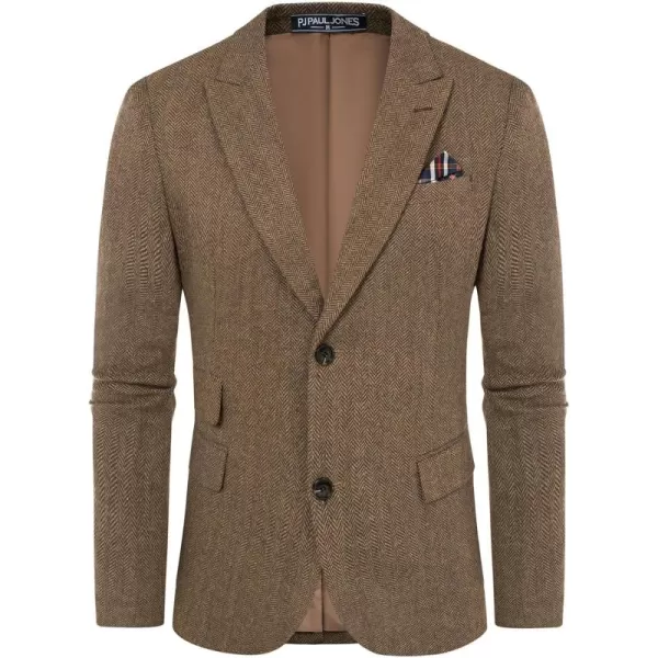 PJ PAUL JONES Men's Vintage Herringbone Tweed Blazers British Wool Blend Sport Coat Jacket