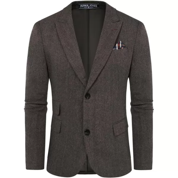 PJ PAUL JONES Men's Vintage Herringbone Tweed Blazers British Wool Blend Sport Coat Jacket
