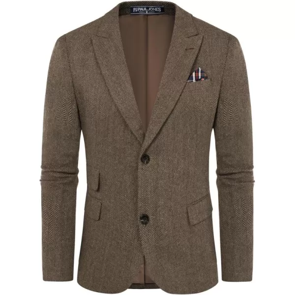 PJ PAUL JONES Men's Vintage Herringbone Tweed Blazers British Wool Blend Sport Coat Jacket