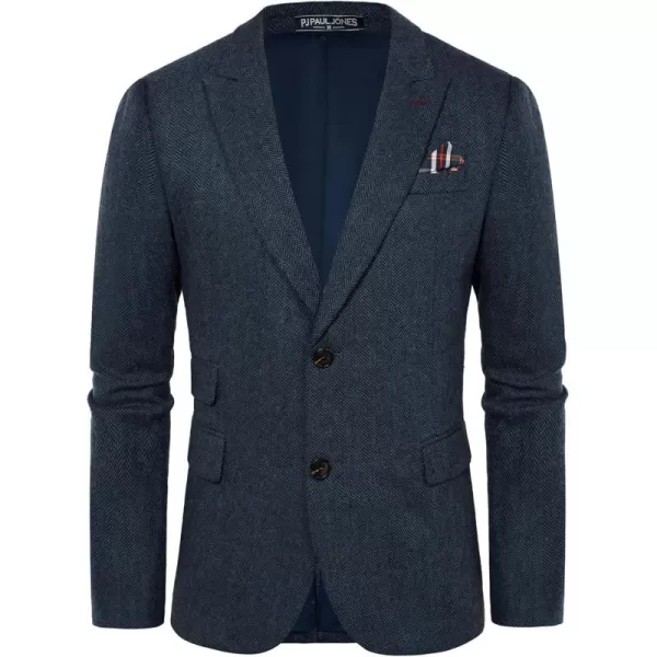 PJ PAUL JONES Men's Vintage Herringbone Tweed Blazers British Wool Blend Sport Coat Jacket