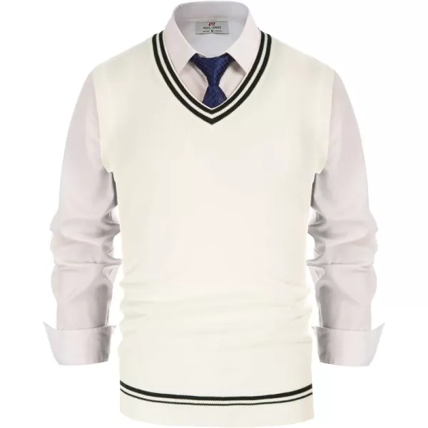 PJ Paul Jones Men's V-Neck Knitting Vest Classic Sleeveless Pullover Sweater Vest