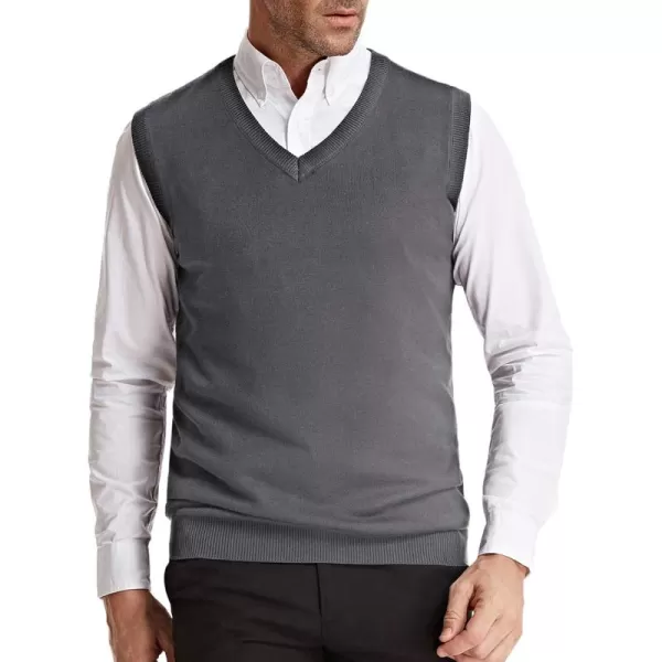 PJ Paul Jones Men's V-Neck Knitting Vest Classic Sleeveless Pullover Sweater Vest