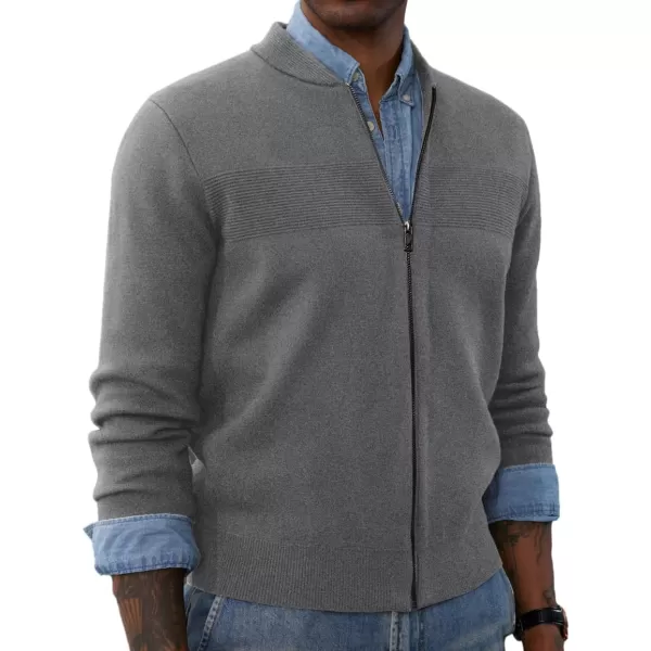 PJ PAUL JONES Mens Full Zip Cardigan Sweater Stand Collar Regular Fit Knit Sweaters