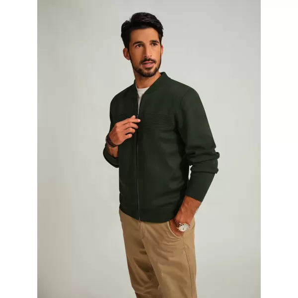 PJ PAUL JONES Mens Full Zip Cardigan Sweater Stand Collar Regular Fit Knit Sweaters