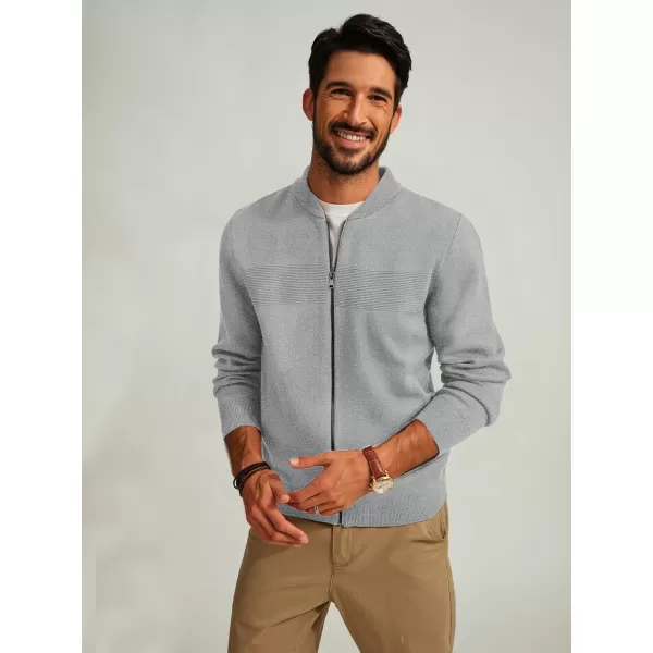 PJ PAUL JONES Mens Full Zip Cardigan Sweater Stand Collar Regular Fit Knit Sweaters