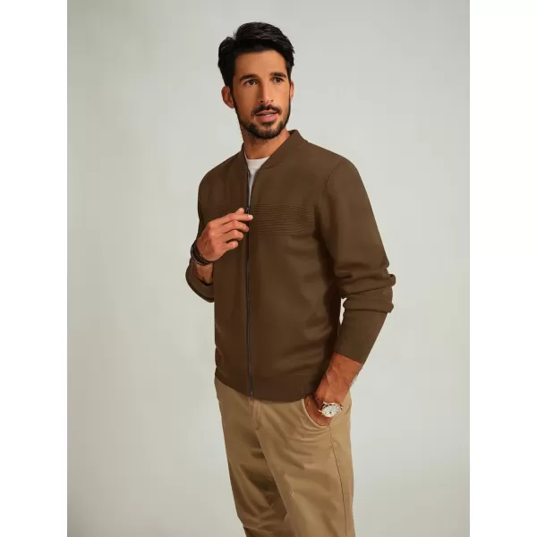 PJ PAUL JONES Mens Full Zip Cardigan Sweater Stand Collar Regular Fit Knit Sweaters