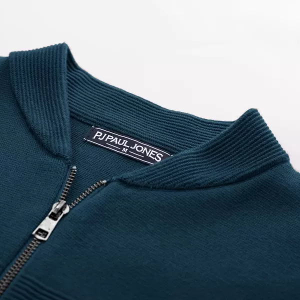 PJ PAUL JONES Mens Full Zip Cardigan Sweater Stand Collar Regular Fit Knit Sweaters