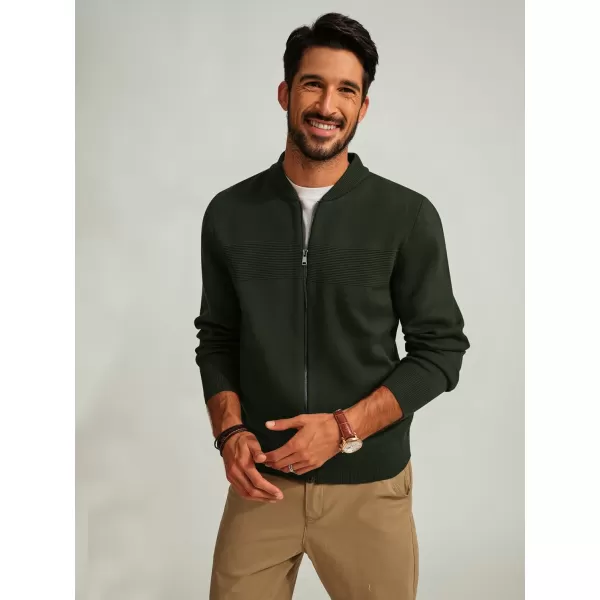 PJ PAUL JONES Mens Full Zip Cardigan Sweater Stand Collar Regular Fit Knit Sweaters