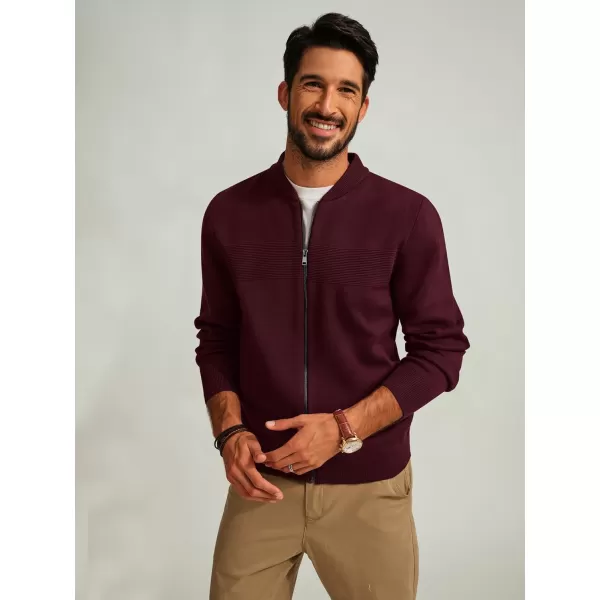 PJ PAUL JONES Mens Full Zip Cardigan Sweater Stand Collar Regular Fit Knit Sweaters