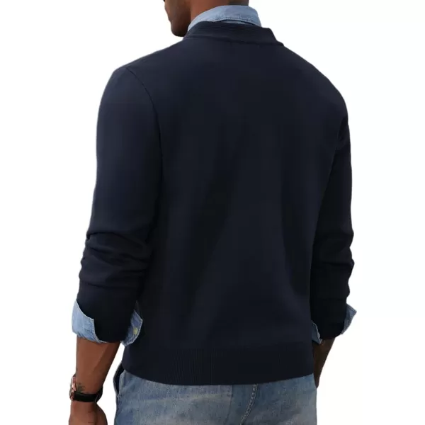 PJ PAUL JONES Mens Full Zip Cardigan Sweater Stand Collar Regular Fit Knit Sweaters