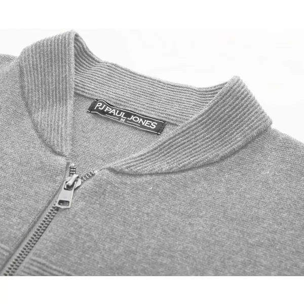PJ PAUL JONES Mens Full Zip Cardigan Sweater Stand Collar Regular Fit Knit Sweaters