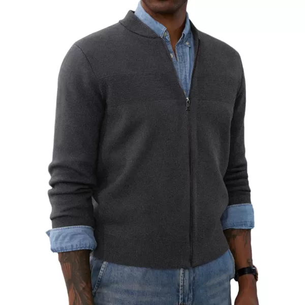 PJ PAUL JONES Mens Full Zip Cardigan Sweater Stand Collar Regular Fit Knit Sweaters