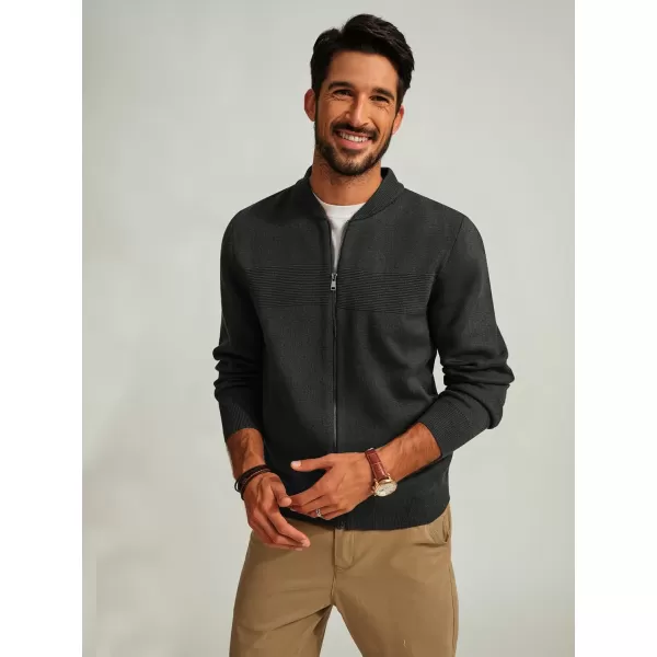 PJ PAUL JONES Mens Full Zip Cardigan Sweater Stand Collar Regular Fit Knit Sweaters