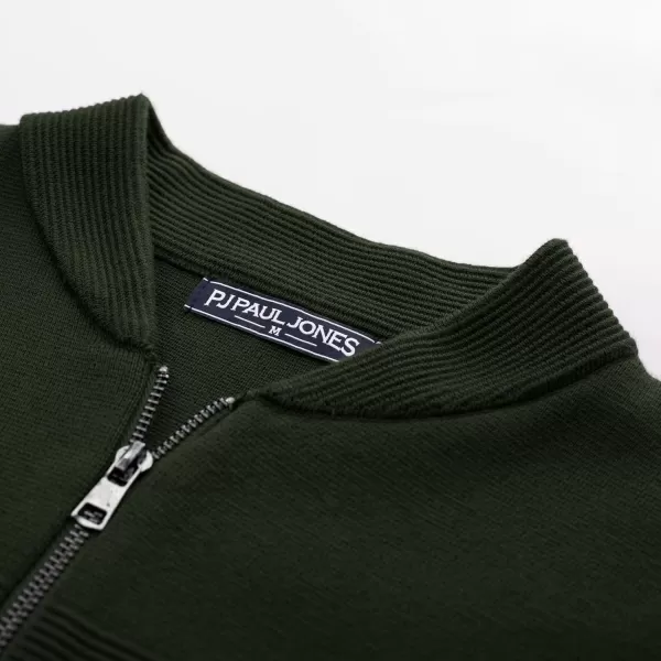 PJ PAUL JONES Mens Full Zip Cardigan Sweater Stand Collar Regular Fit Knit Sweaters