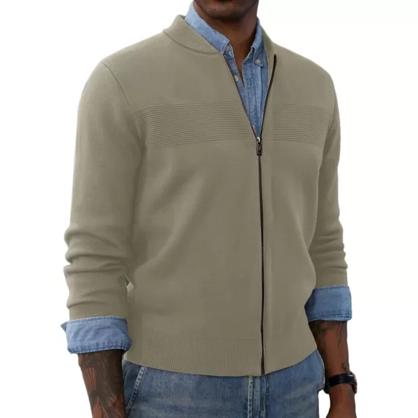 PJ PAUL JONES Mens Full Zip Cardigan Sweater Stand Collar Regular Fit Knit Sweaters