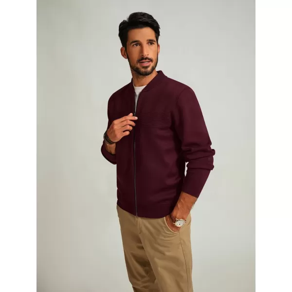 PJ PAUL JONES Mens Full Zip Cardigan Sweater Stand Collar Regular Fit Knit Sweaters