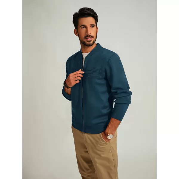 PJ PAUL JONES Mens Full Zip Cardigan Sweater Stand Collar Regular Fit Knit Sweaters