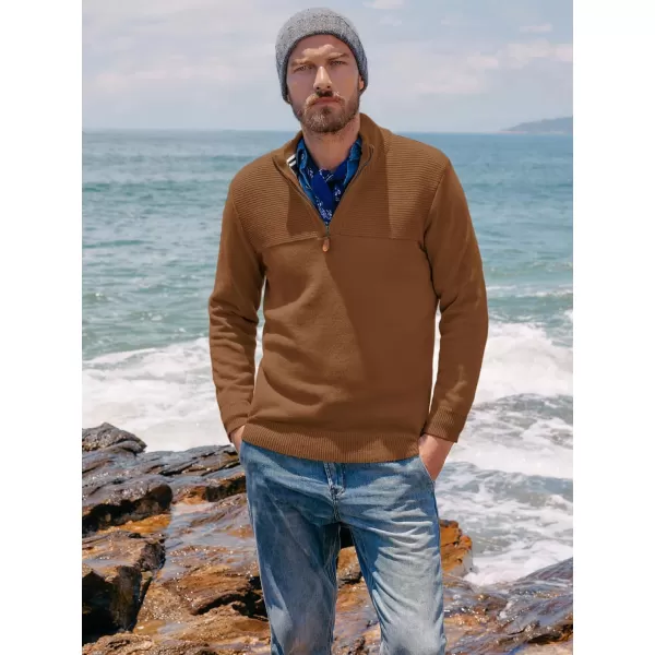 PJ PAUL JONES Men's Quarter Zip Sweater Slim Fit Casual Pullover Sweater Mock Neck Polo Sweaters