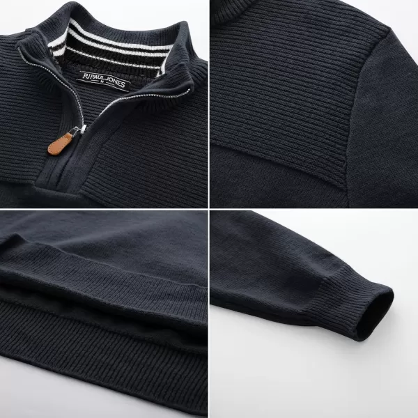 PJ PAUL JONES Men's Quarter Zip Sweater Slim Fit Casual Pullover Sweater Mock Neck Polo Sweaters