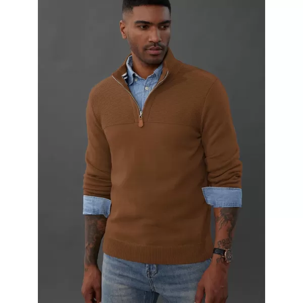 PJ PAUL JONES Men's Quarter Zip Sweater Slim Fit Casual Pullover Sweater Mock Neck Polo Sweaters