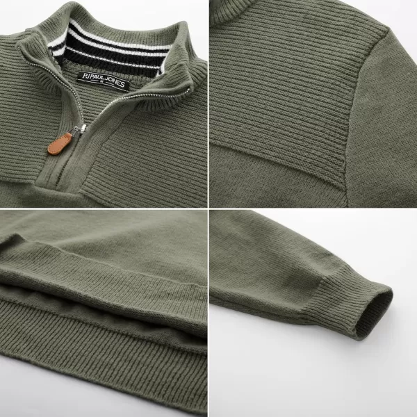 PJ PAUL JONES Men's Quarter Zip Sweater Slim Fit Casual Pullover Sweater Mock Neck Polo Sweaters