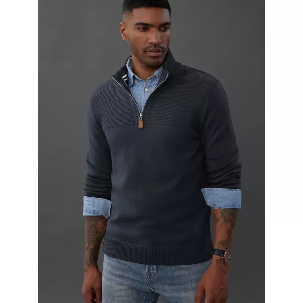 PJ PAUL JONES Men's Quarter Zip Sweater Slim Fit Casual Pullover Sweater Mock Neck Polo Sweaters