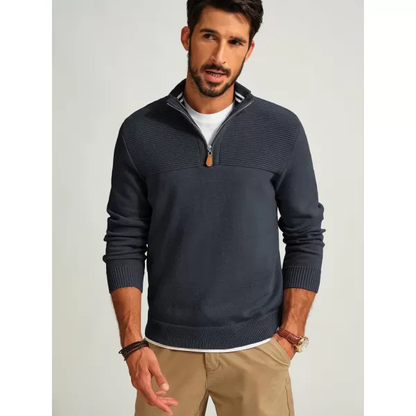 PJ PAUL JONES Men's Quarter Zip Sweater Slim Fit Casual Pullover Sweater Mock Neck Polo Sweaters