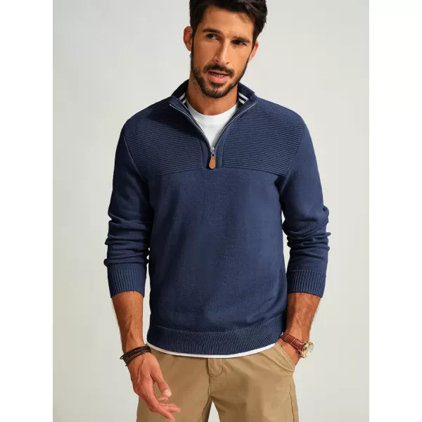 PJ PAUL JONES Men's Quarter Zip Sweater Slim Fit Casual Pullover Sweater Mock Neck Polo Sweaters