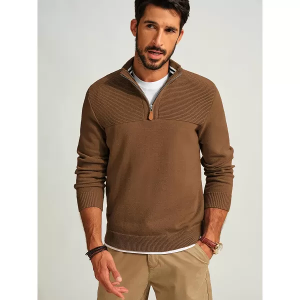 PJ PAUL JONES Men's Quarter Zip Sweater Slim Fit Casual Pullover Sweater Mock Neck Polo Sweaters