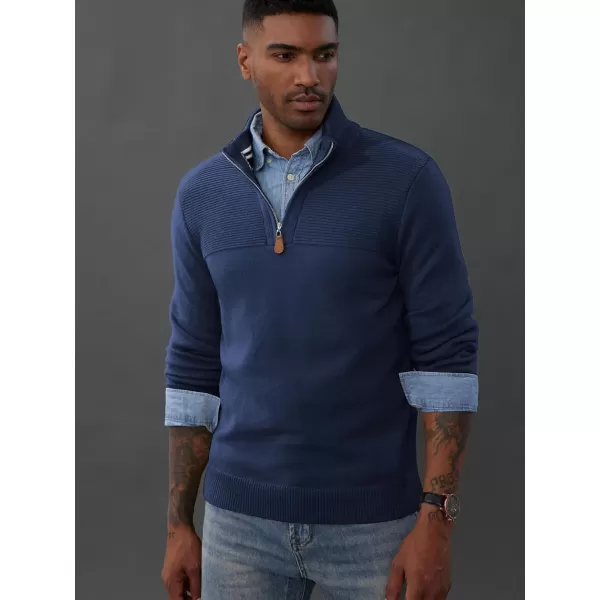 PJ PAUL JONES Men's Quarter Zip Sweater Slim Fit Casual Pullover Sweater Mock Neck Polo Sweaters