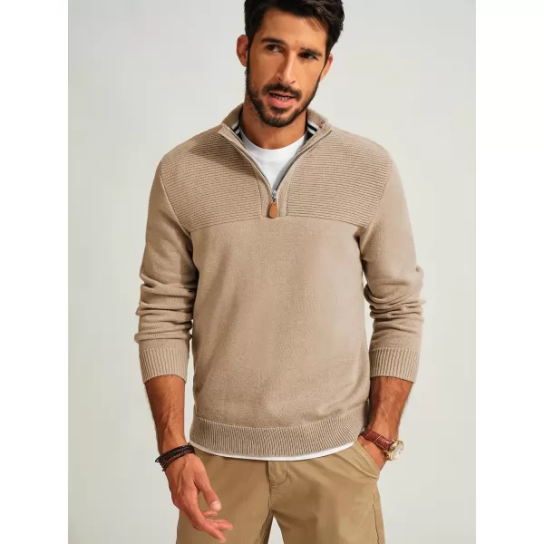 PJ PAUL JONES Men's Quarter Zip Sweater Slim Fit Casual Pullover Sweater Mock Neck Polo Sweaters