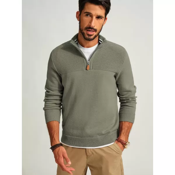 PJ PAUL JONES Men's Quarter Zip Sweater Slim Fit Casual Pullover Sweater Mock Neck Polo Sweaters