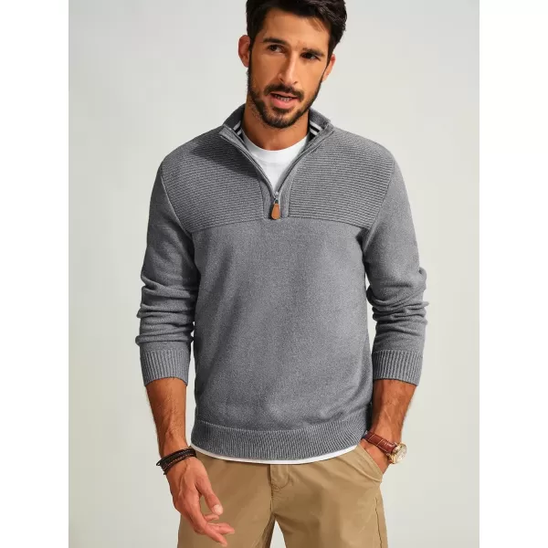 PJ PAUL JONES Men's Quarter Zip Sweater Slim Fit Casual Pullover Sweater Mock Neck Polo Sweaters