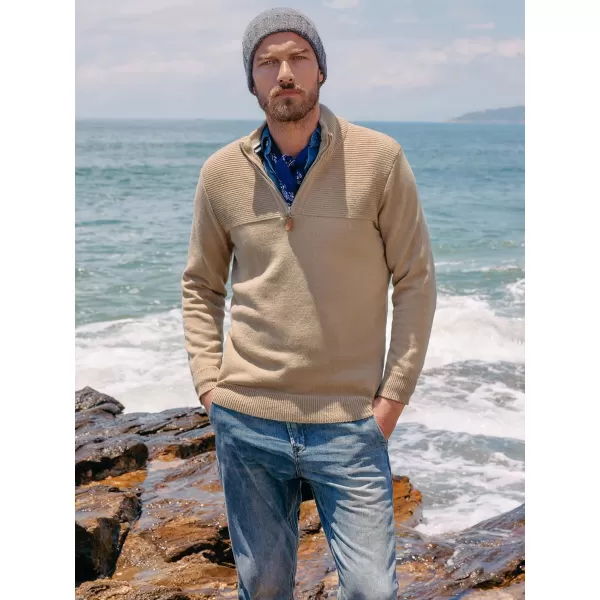 PJ PAUL JONES Men's Quarter Zip Sweater Slim Fit Casual Pullover Sweater Mock Neck Polo Sweaters