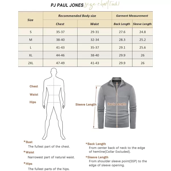 PJ PAUL JONES Men's Quarter Zip Sweater Slim Fit Casual Pullover Sweater Mock Neck Polo Sweaters
