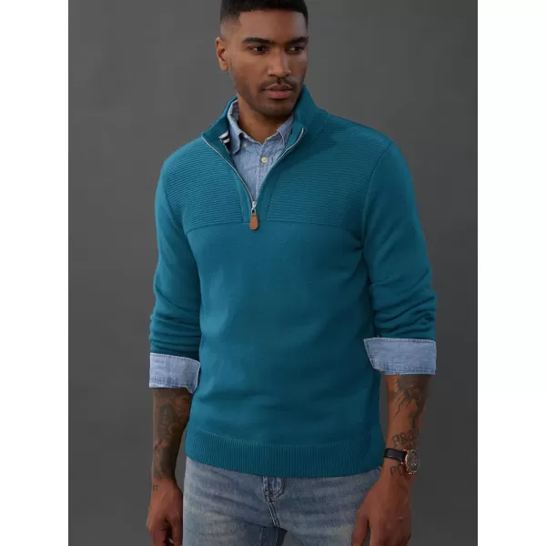 PJ PAUL JONES Men's Quarter Zip Sweater Slim Fit Casual Pullover Sweater Mock Neck Polo Sweaters