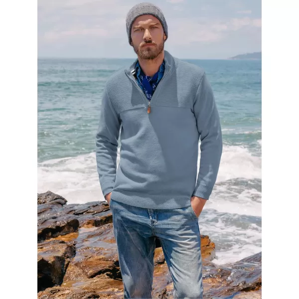 PJ PAUL JONES Men's Quarter Zip Sweater Slim Fit Casual Pullover Sweater Mock Neck Polo Sweaters