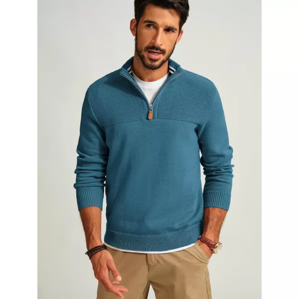 PJ PAUL JONES Men's Quarter Zip Sweater Slim Fit Casual Pullover Sweater Mock Neck Polo Sweaters
