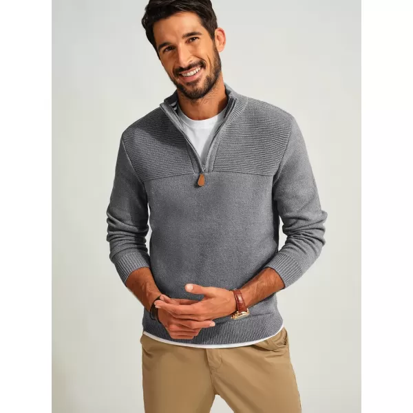 PJ PAUL JONES Men's Quarter Zip Sweater Slim Fit Casual Pullover Sweater Mock Neck Polo Sweaters