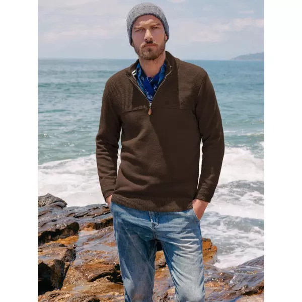PJ PAUL JONES Men's Quarter Zip Sweater Slim Fit Casual Pullover Sweater Mock Neck Polo Sweaters