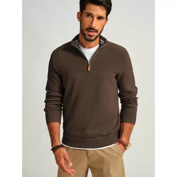 PJ PAUL JONES Men's Quarter Zip Sweater Slim Fit Casual Pullover Sweater Mock Neck Polo Sweaters