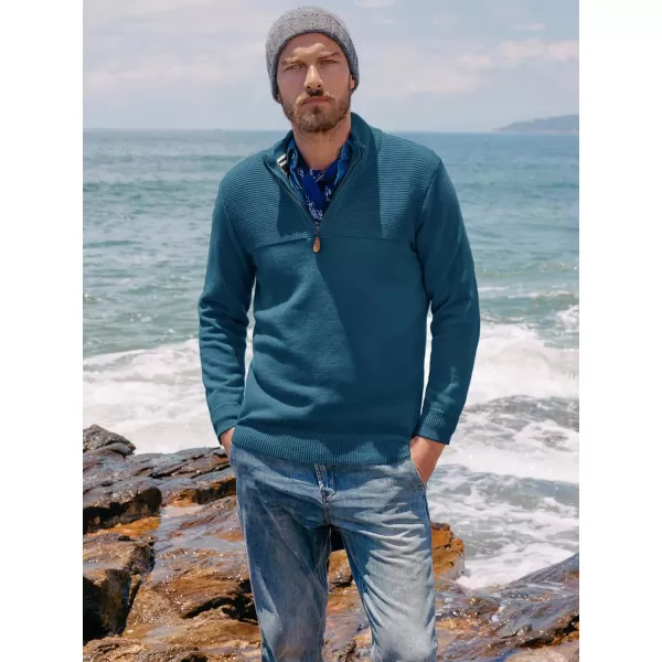 PJ PAUL JONES Men's Quarter Zip Sweater Slim Fit Casual Pullover Sweater Mock Neck Polo Sweaters