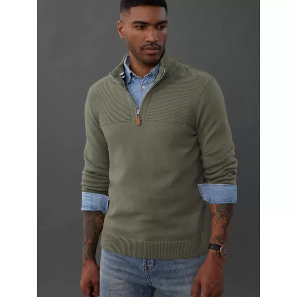 PJ PAUL JONES Men's Quarter Zip Sweater Slim Fit Casual Pullover Sweater Mock Neck Polo Sweaters
