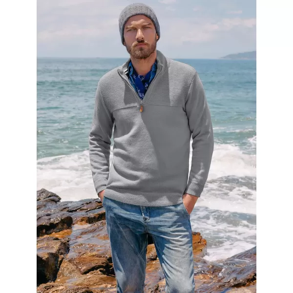 PJ PAUL JONES Men's Quarter Zip Sweater Slim Fit Casual Pullover Sweater Mock Neck Polo Sweaters