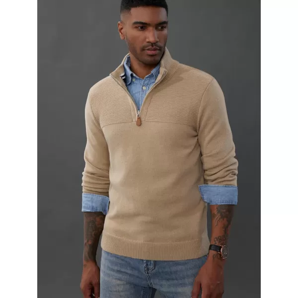 PJ PAUL JONES Men's Quarter Zip Sweater Slim Fit Casual Pullover Sweater Mock Neck Polo Sweaters