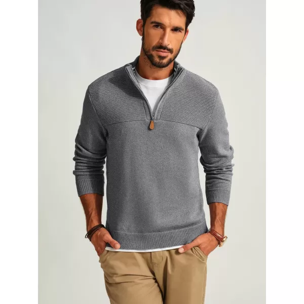 PJ PAUL JONES Men's Quarter Zip Sweater Slim Fit Casual Pullover Sweater Mock Neck Polo Sweaters