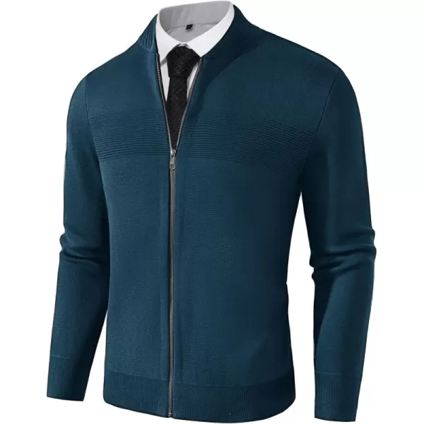 PJ PAUL JONES Mens Full Zip Cardigan Sweater Stand Collar Regular Fit Knit Sweaters
